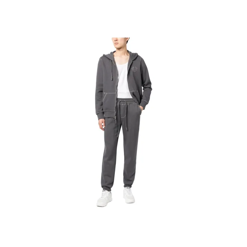 True Religion Contrast Stitch Drawstring Track Pants-2