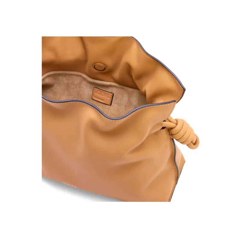 LOEWE Flamenco Napa Calf Leather Clutch Shoulder Bag Women's Desert-5