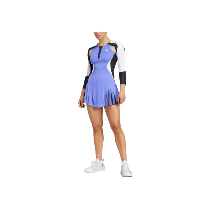 Adidas American Hard Court Grand Slam Series Long Sleeved Dresses Women's Cobalt Blue-1
