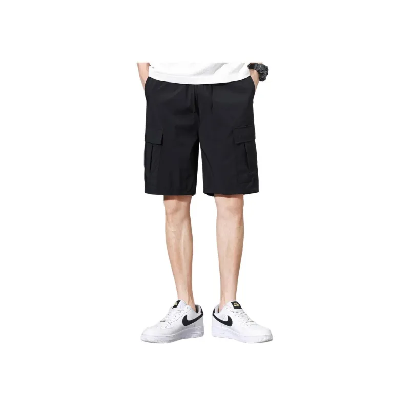 Jean West American Luxury Streetwear Versatile Loose Fit Thin Cooling Wide Leg Drawstring Lace Up Ice Silk Summer Men's-0