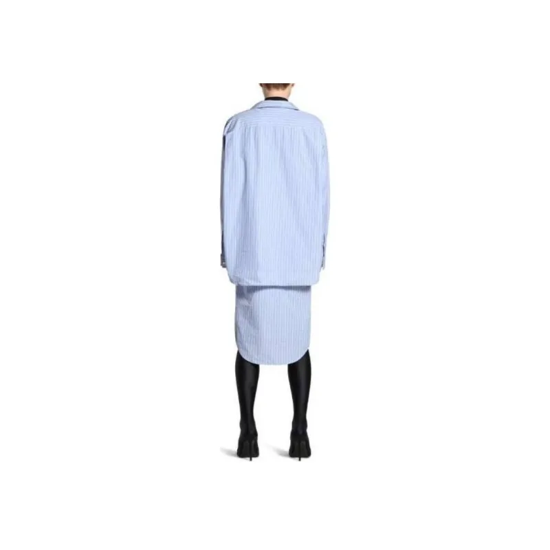 Balenciaga Bb Striped Layered Shirt Dress-3
