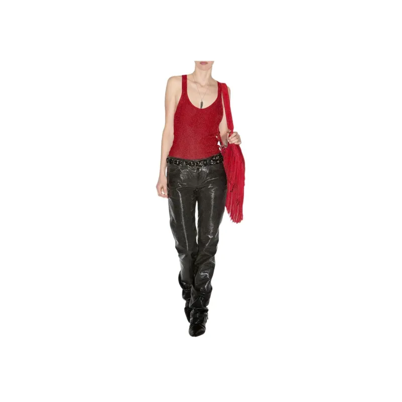ISABEL MARANT Lovis Vinyl Trousers-1