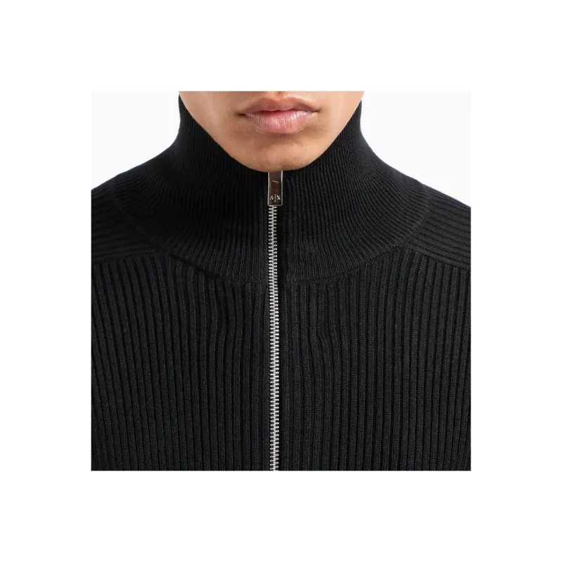 ARMANI EXCHANGE Ribbed knit Zipped Cardigan-4