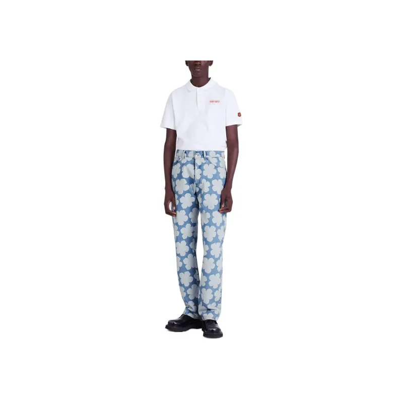 KENZO Letter Logo POIO Shirt Men's White-2