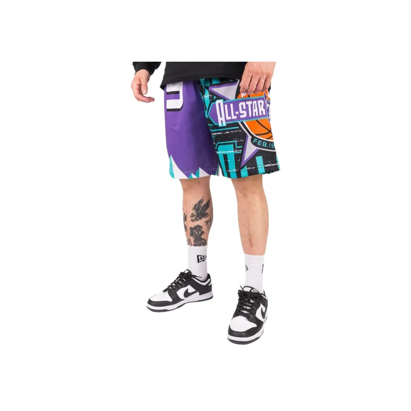 Mitchell Ness Casual Shorts Men Multicolor Purple Blue-3