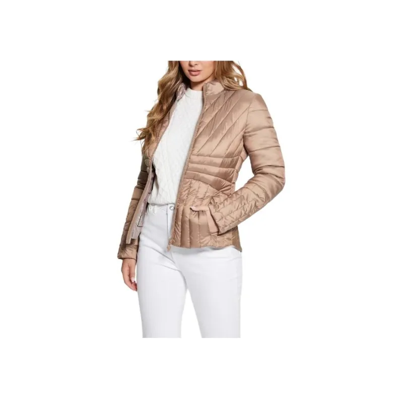 GUESS Eco Valeria Puffer Jacket Jackets Coats Women's Beige-0
