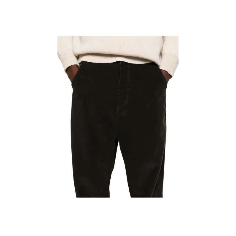 AMIPARIS Paris Corduroy Logo Patch Straight Leg Trousers-3