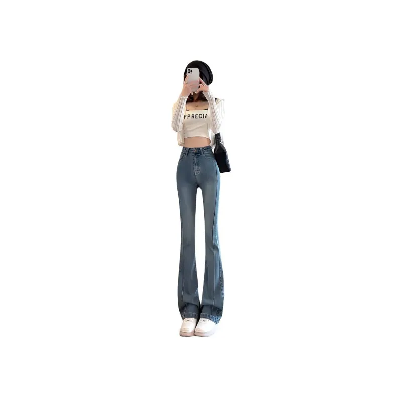 FAWENXIANGZI Jeans Women's Vintage Blue-7