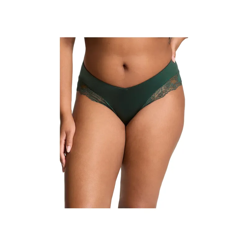 Victoria's Secret Very Sexy Rose Lace Trim High Leg Cheeky Panty/B G Underpants Women's 1 Pack Plant Green-1