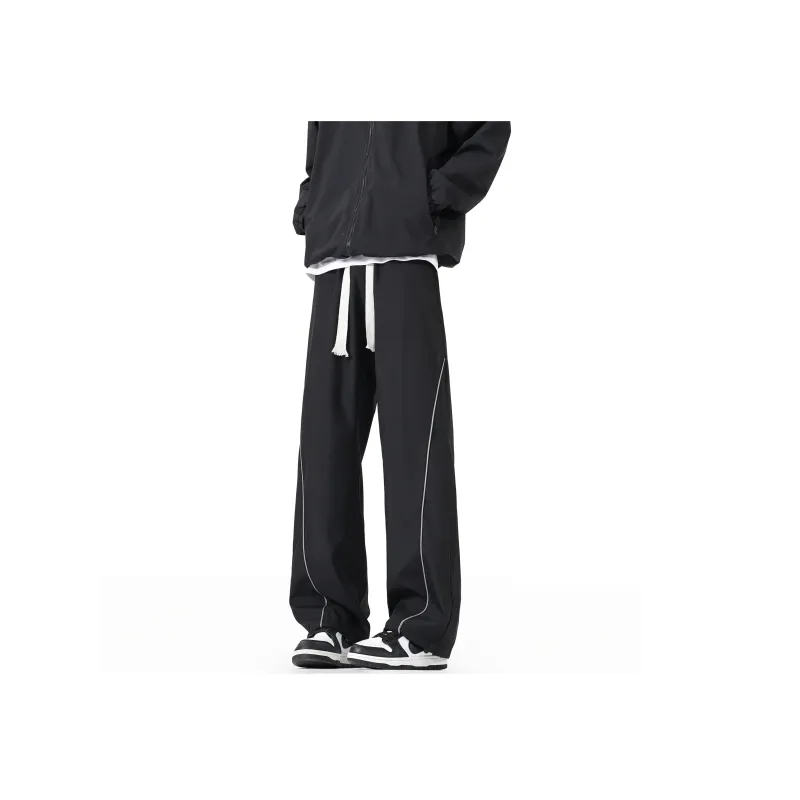 NAXUSTO Casual Pants Unisex Gray Stretch-1