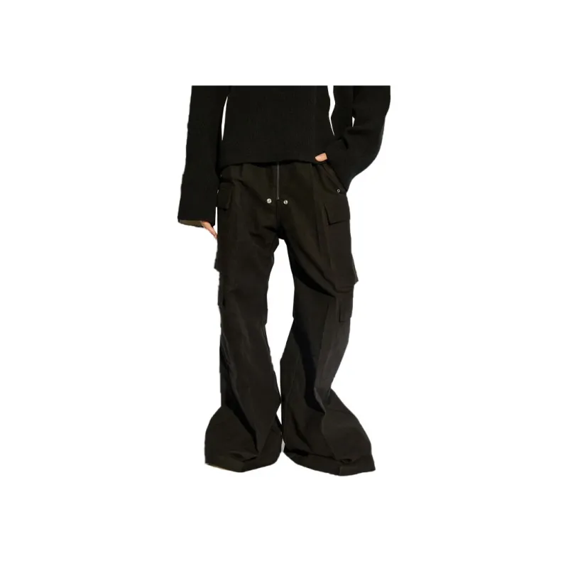 RICK OWENS Wide Leg Drawstring Cargo Pants-1