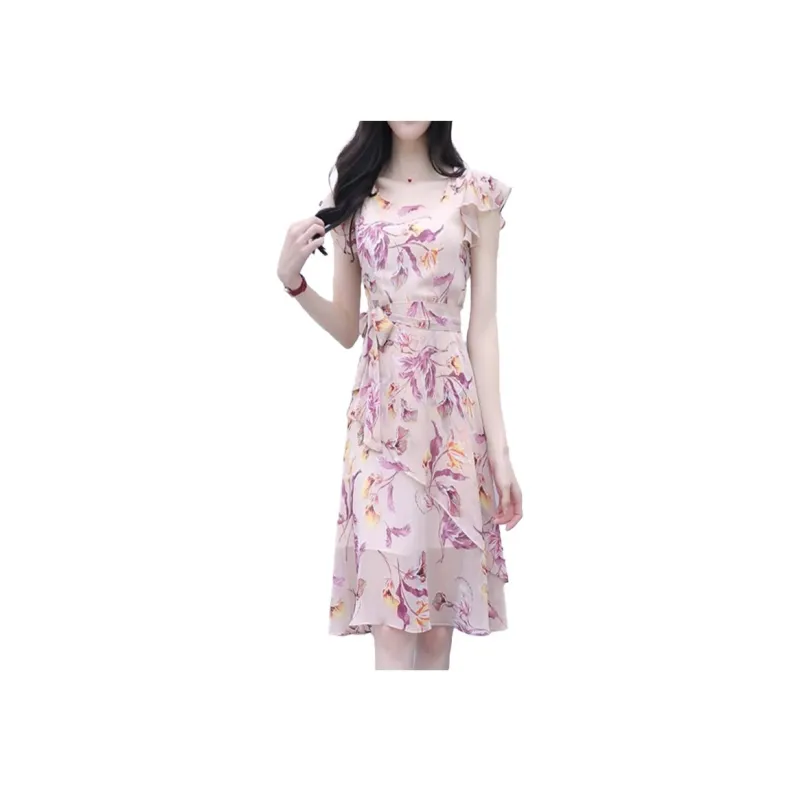 Mapping Short Sleeved Dress Women's Multicolor-0