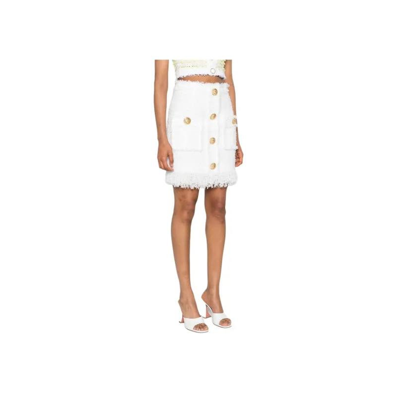 BALMAIN High waist Tweed Miniskirt-3