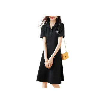 Mo Han Yi Mei Short Sleeved Dress Women's Black