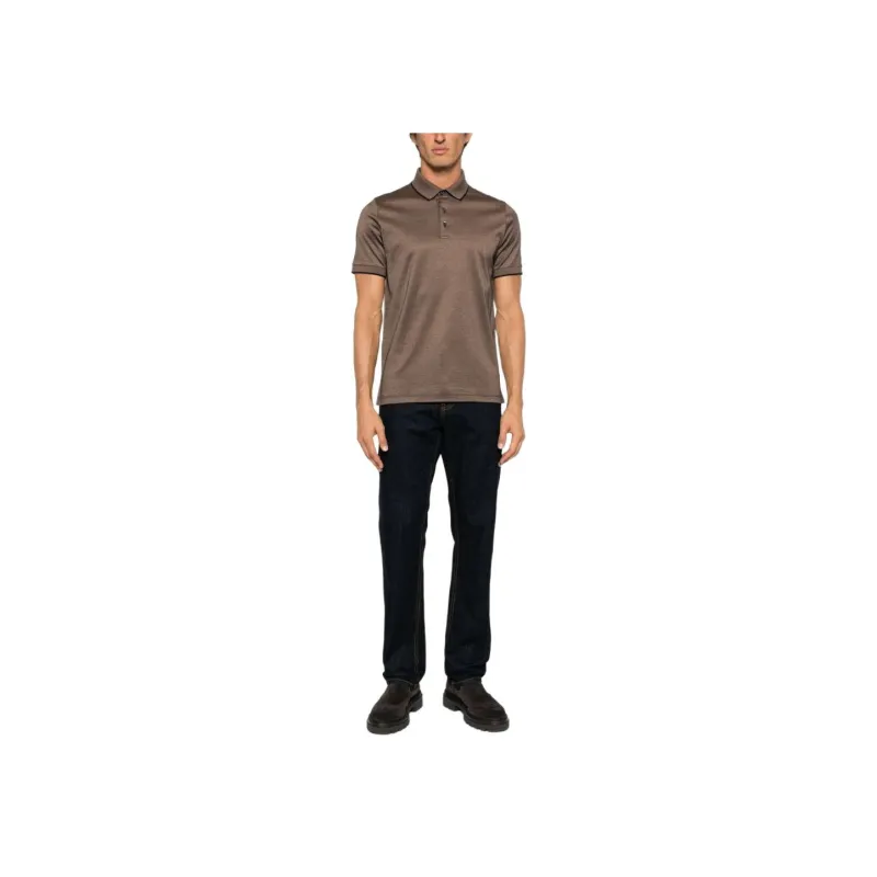 CANALI Polo Shirt Men's Sand Yellow-1