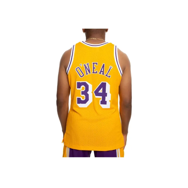 Mitchell & Ness Los Angeles Lakers Home 1996 97 Shaquille O'Neal Swingman Jersey-3