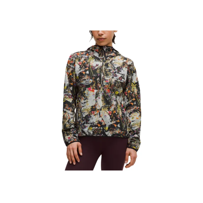 Lululemon Jacket Women's Black With Neon Floral Mixed Color-0