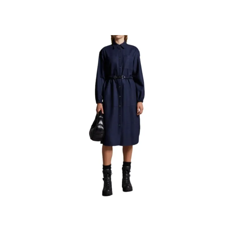 Moncler Trench Coats Women's Dark Blue-2