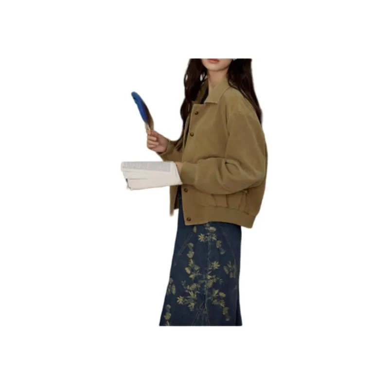 SOLIGHTER Jackets Coats Women's Silver Apricot Yellow-3