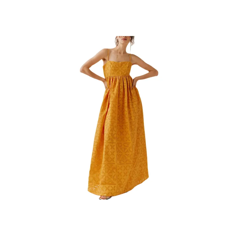 FREE PEOPLE Boardwalk Maxi Dress Slip Dresses Women's Marigold-0