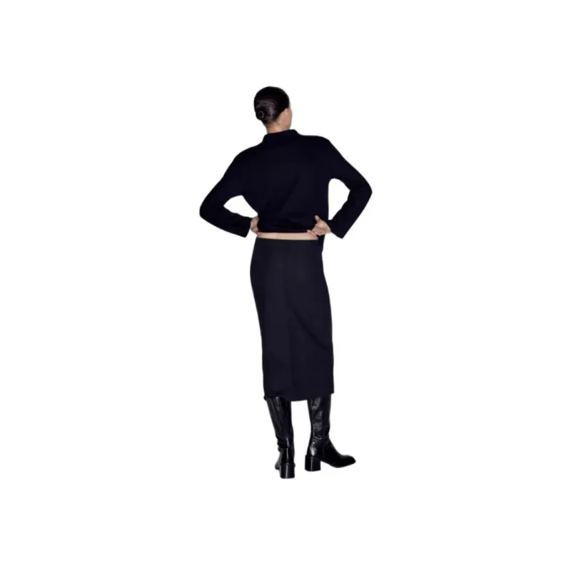 ZARA Knit Long Skirts Women's Black-5