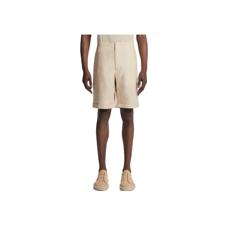 Zegna Elasticated waist Linen Shorts-1