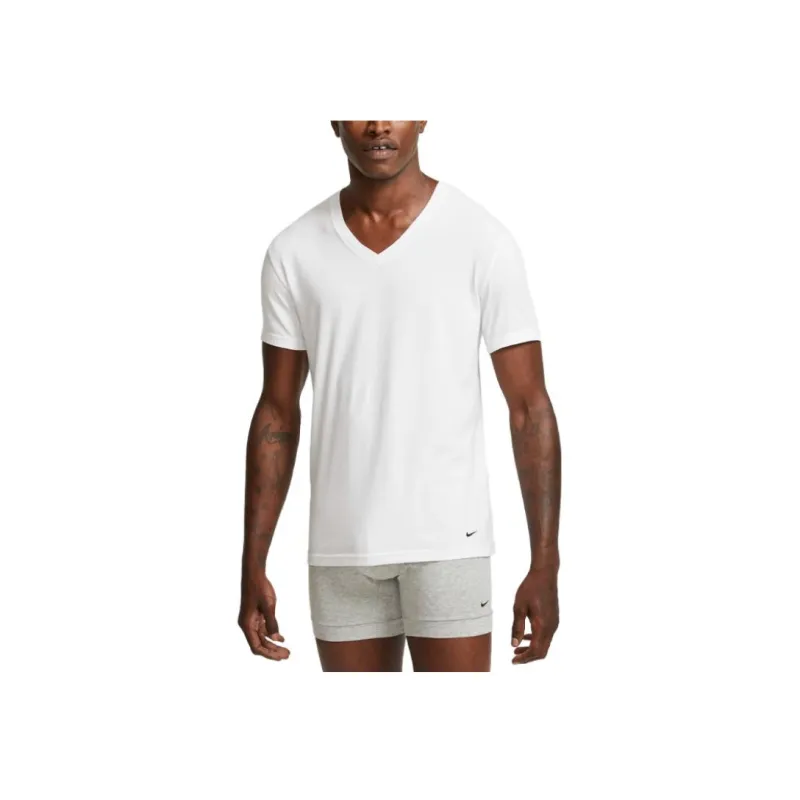 Nike Slim Fit V Neck Undershirt T Shirt Men's 2 Pack White-1