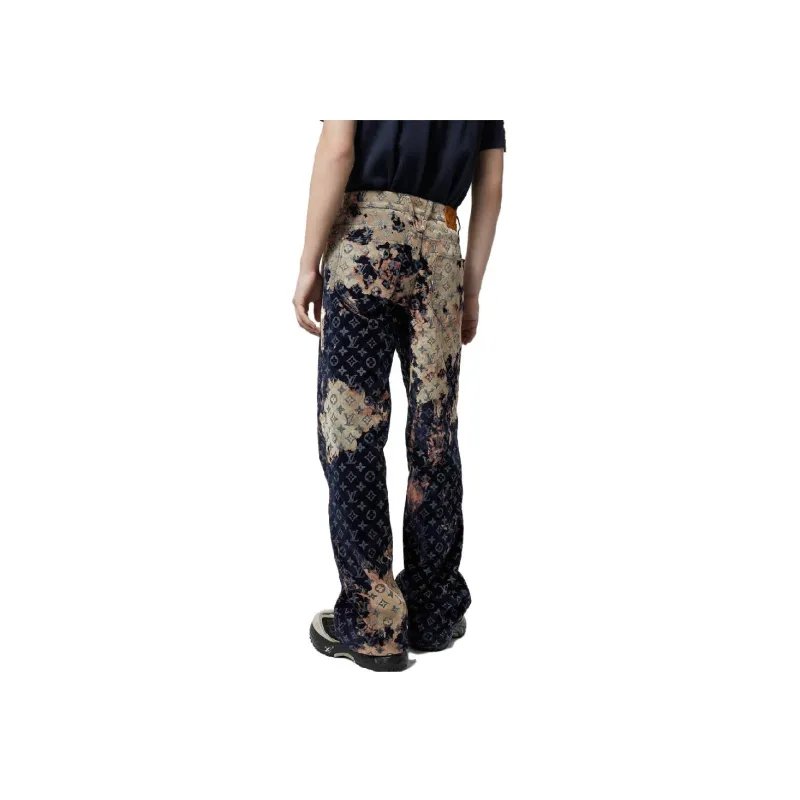 LOUIS VUITTON Monogram Bleached Denim Pants-3