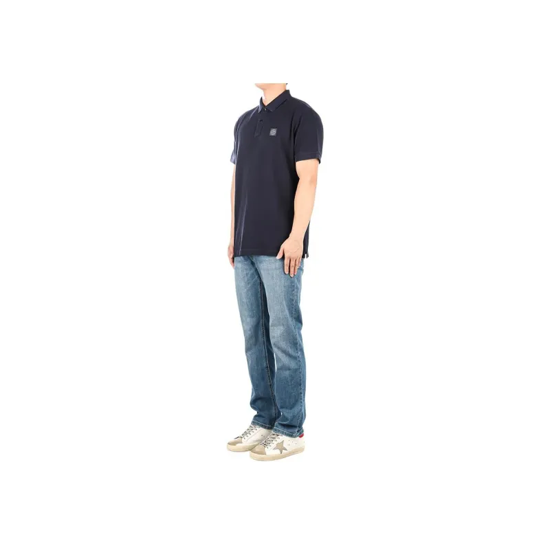 STONE ISLAND Logo Patch Short Sleeved Polo Shirt-4