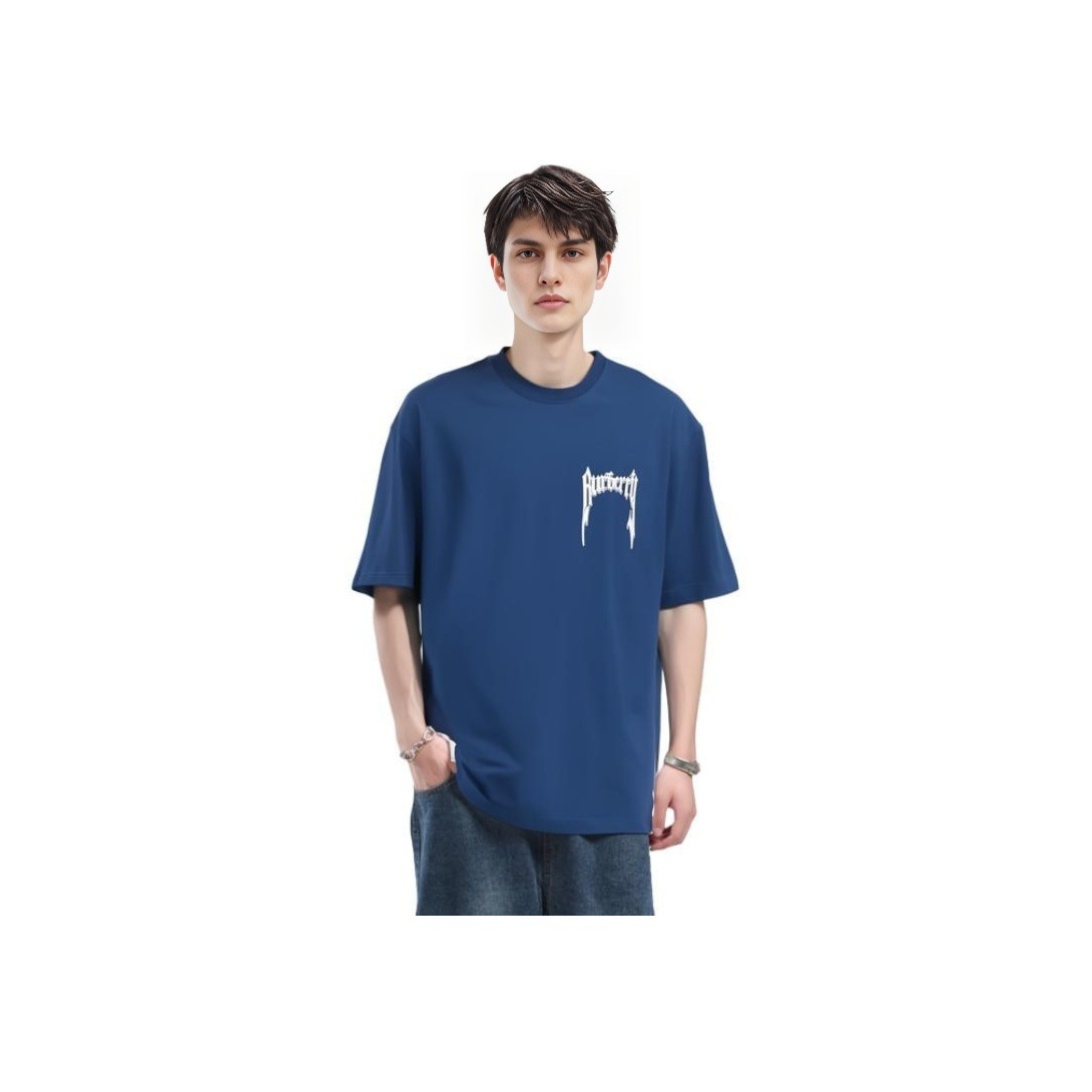 Tシャツ・カットソー BURBERRY Men T Shirts 8072008 TEMPAHB3590 Blue Burberry Men's Blue Long Sleeve Crewneck T-Shirt