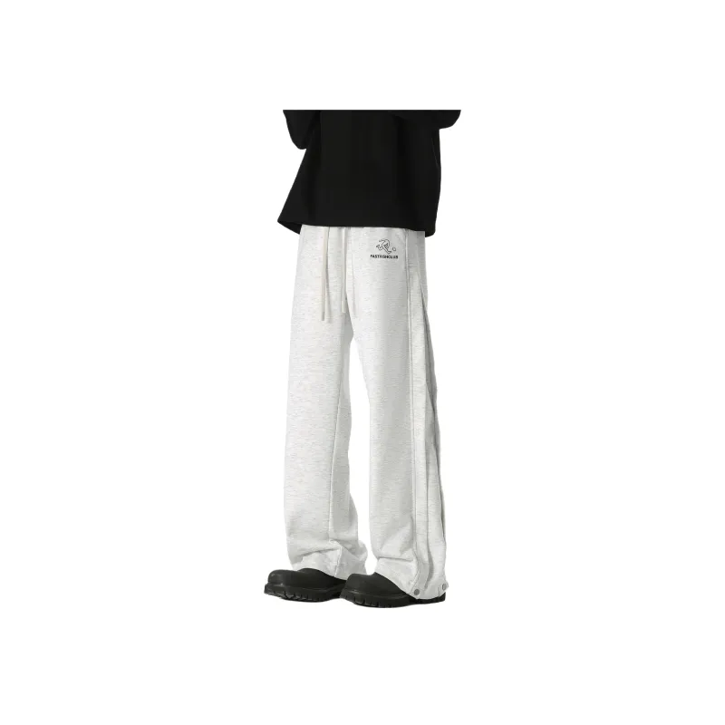 FASTFISH Casual Pants Unisex White Heather Gray-2