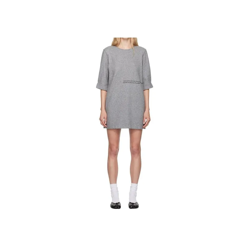 MM6 Maison Margiela Slogan Printed T Shirt Dress-0
