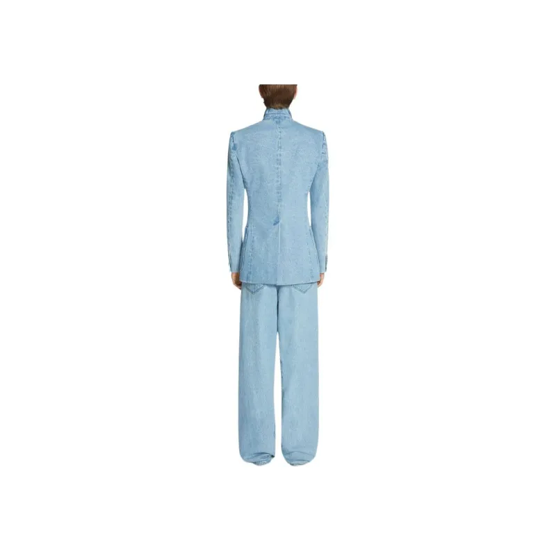 DRIES VAN NOTEN Pleated Wide leg Denim Trousers-1