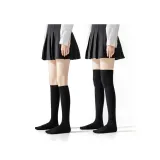 Black, 1 Pack (over-The-Knee Socks 48cm+Extended Length Calf Socks 38cm)