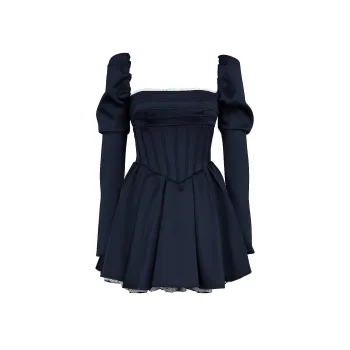HOUSE OF CB Venetia Long Sleeved Dress Women's MIDNIGHT/Midnight Blue