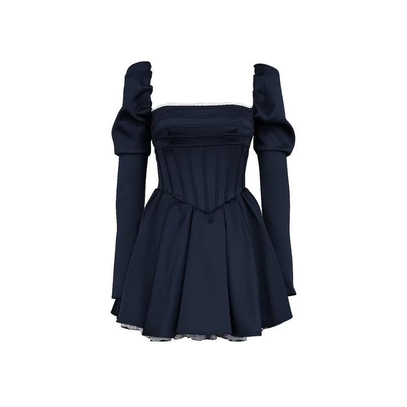 HOUSE OF CB Venetia Long Sleeved Dress Women's MIDNIGHT/Midnight Blue-0