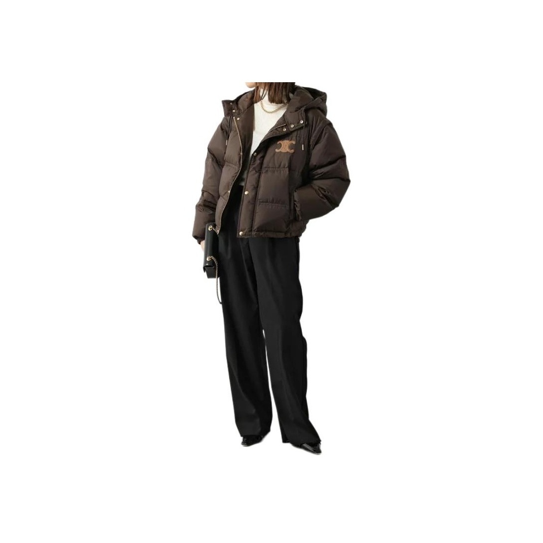 CELINE Triomphe Cropped Down Jacket in Lightweight Nylon