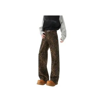 COMOWA Jeans Unisex Leopard Print