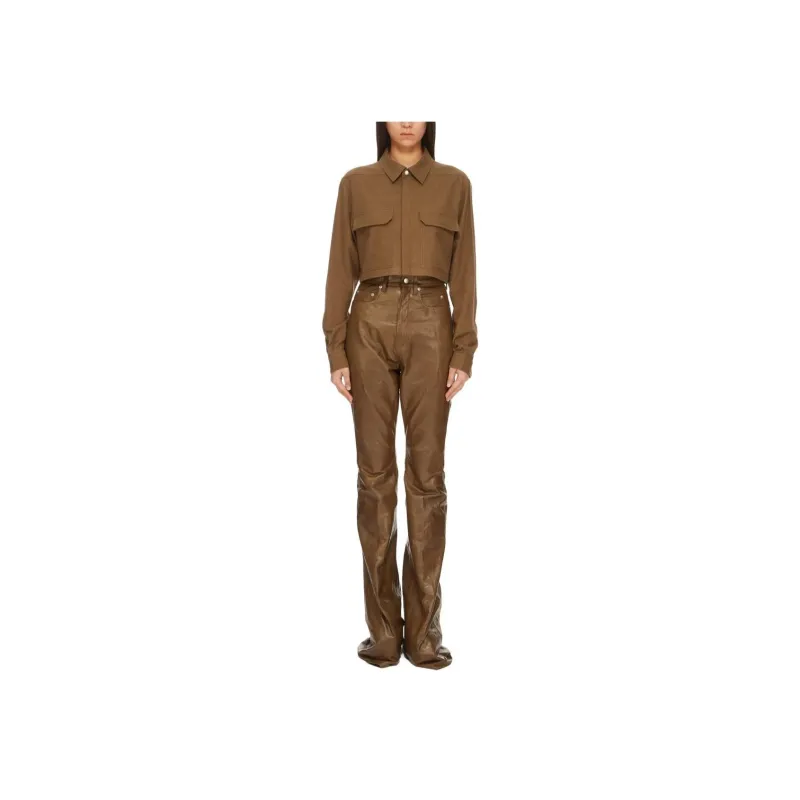 RICK OWENS Press stud Cropped Shirt-2