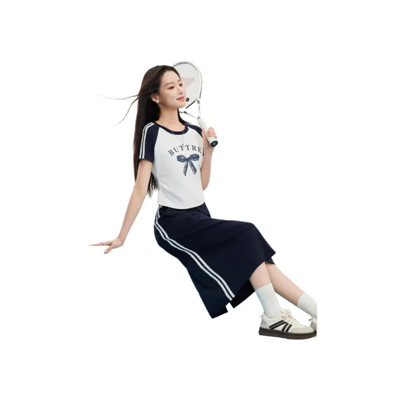 Love To Serve Skirt Set Women's Navy Blue-1