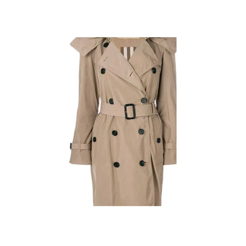 Burberry Trench Coats Women's Beige-5