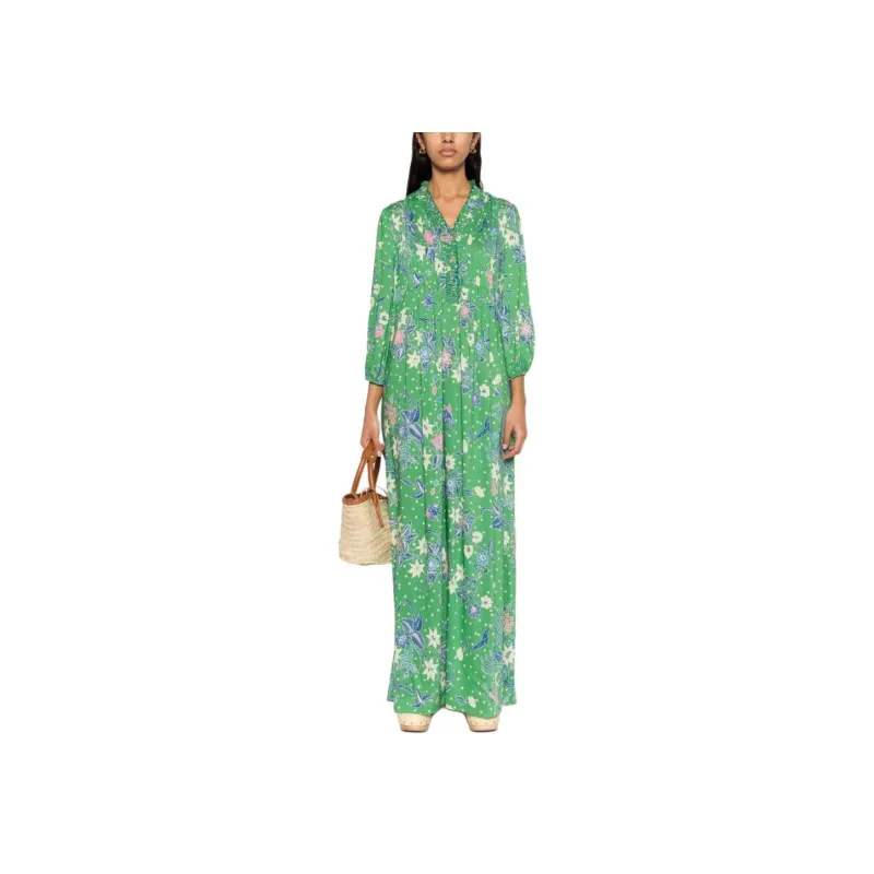 DVF Diane Von Furstenberg SS24 Long-Sleeved Dresses Women's Green-1
