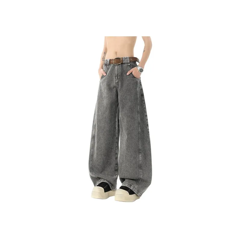 WARNING LIGHT Jeans Unisex Black Gray Color-0