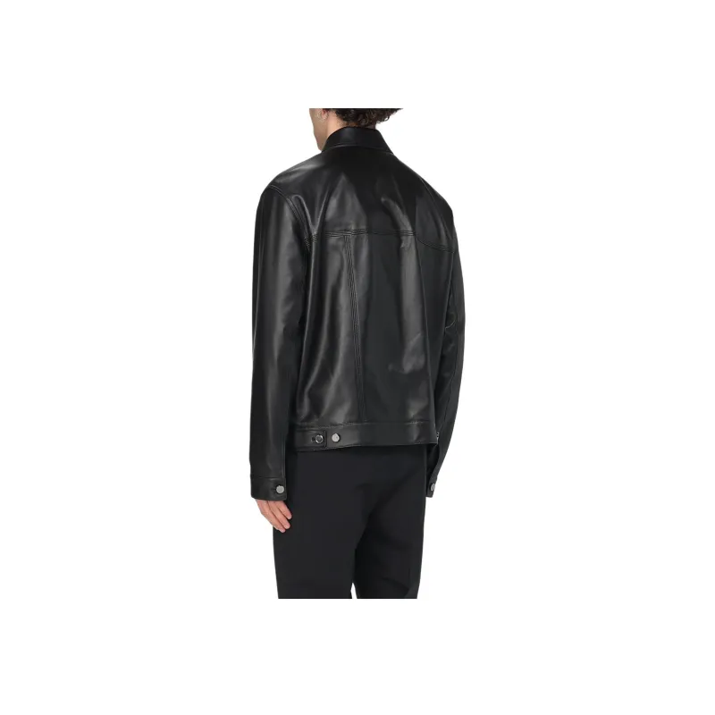 FENDI Ff Embossed Leather Jacket-1
