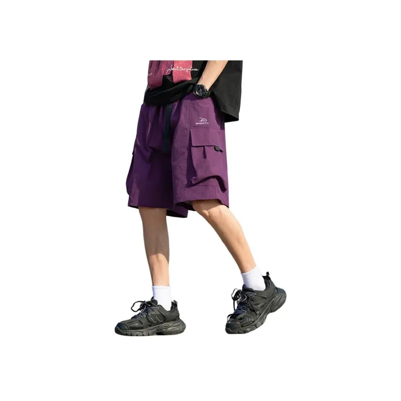 Warrior Huichao Riding The Wind Collection Cargo Shorts Unisex Army Green-5