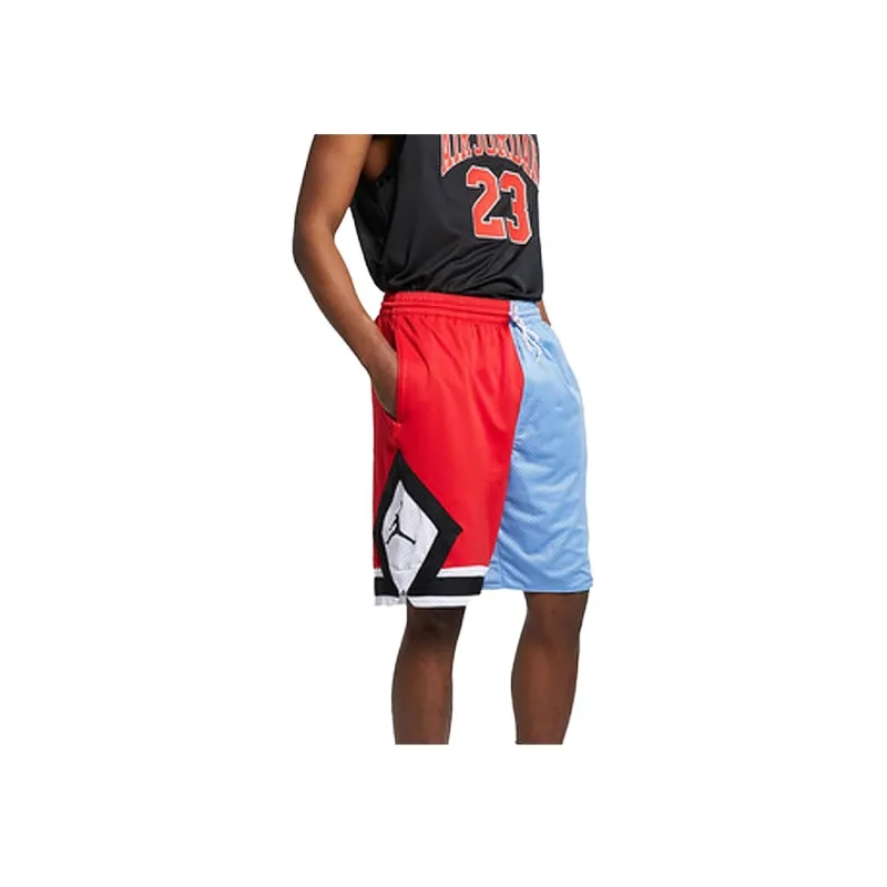 Jordan Casual Shorts Men Red Blue Patchwork-2
