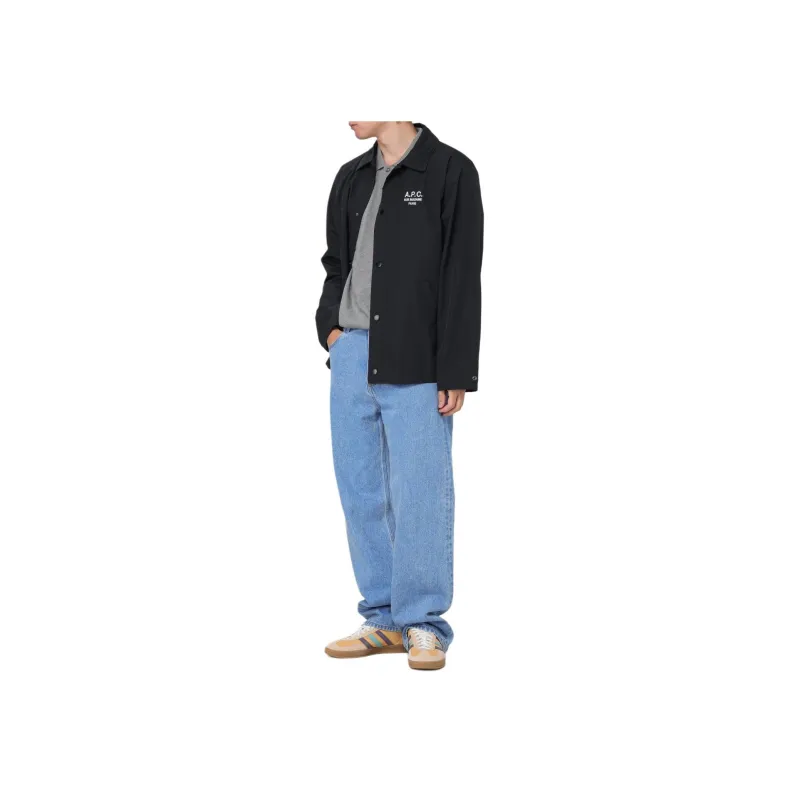 A.P.C Logo Embroidered Snapped Bomber Jacket-3