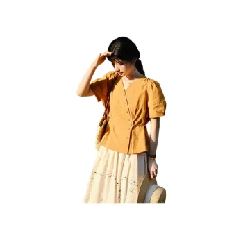 Flowers in water Shirts Women's Mango Yellow