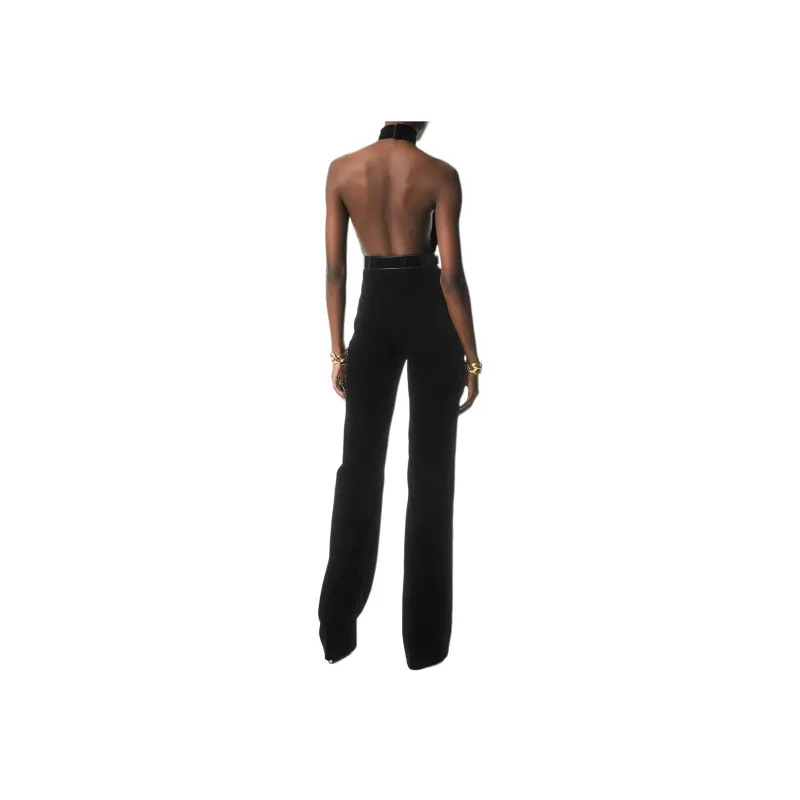 TOM FORD Stretch Velvet Belted Jumpsuit-2