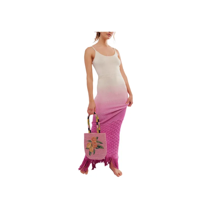 FREE PEOPLE The Wolf Gang Zinnia Maxi Dress Slip Dresses Women's Candy Color-0